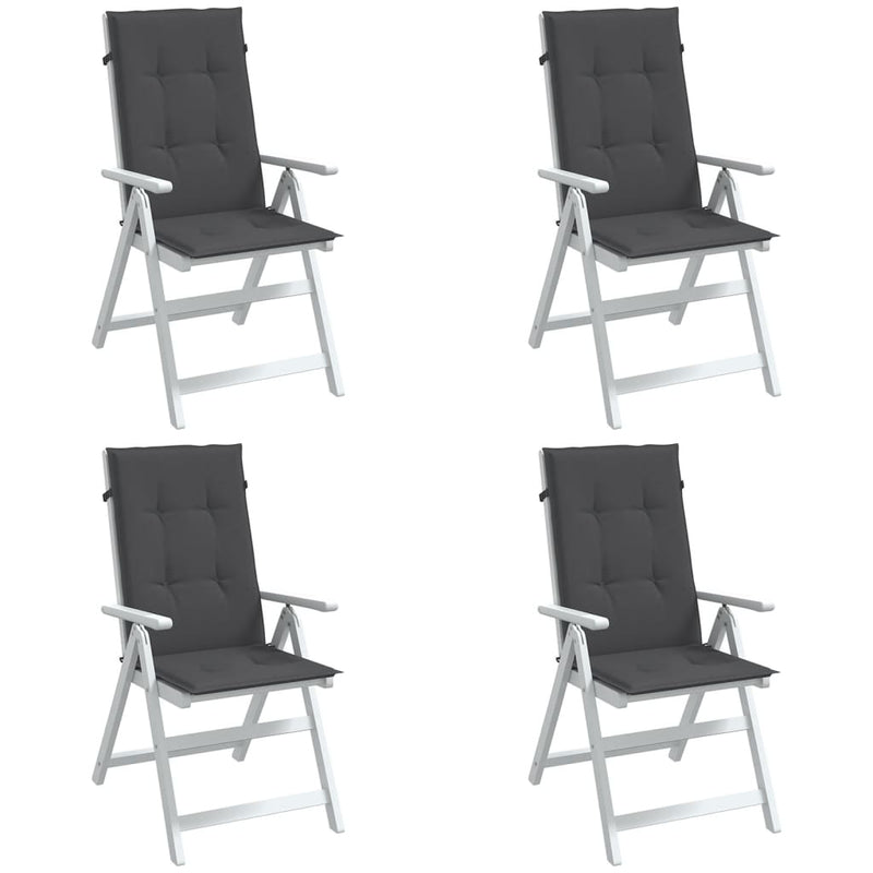 Highback Chair Cushions 4 pcs Melange Anthracite 120x50x4 cm Fabric Payday Deals