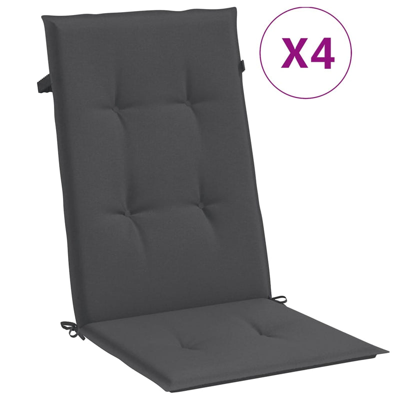 Highback Chair Cushions 4 pcs Melange Anthracite 120x50x4 cm Fabric Payday Deals