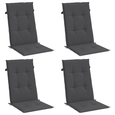 Highback Chair Cushions 4 pcs Melange Anthracite 120x50x4 cm Fabric Payday Deals