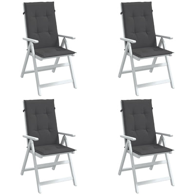 Highback Chair Cushions 4 pcs Melange Anthracite 120x50x4 cm Fabric