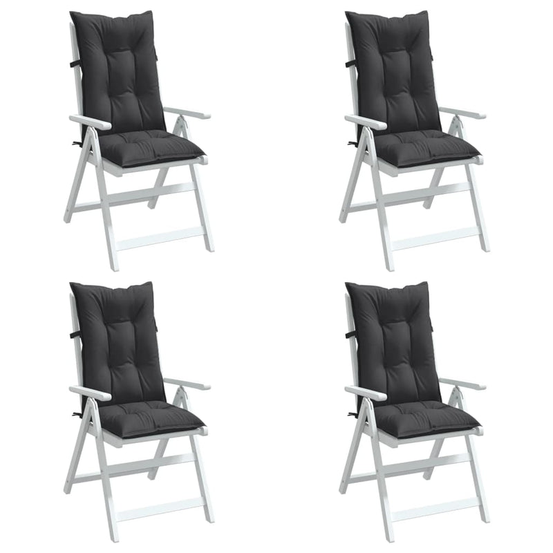 Highback Chair Cushions 4 pcs Melange Anthracite 120x50x7 cm Fabric Payday Deals