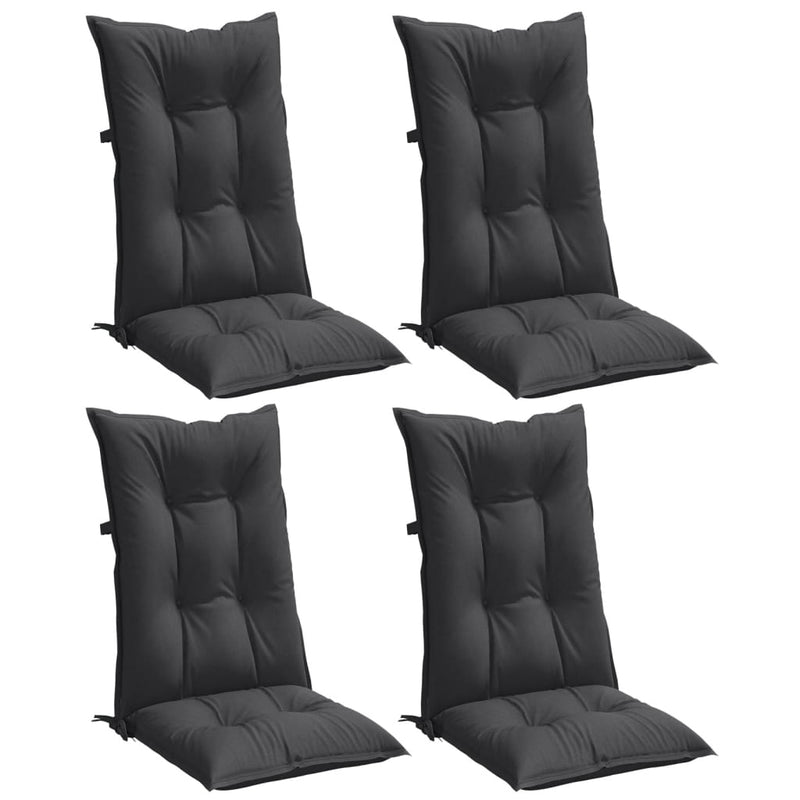 Highback Chair Cushions 4 pcs Melange Anthracite 120x50x7 cm Fabric Payday Deals