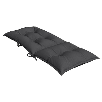 Highback Chair Cushions 4 pcs Melange Anthracite 120x50x7 cm Fabric Payday Deals