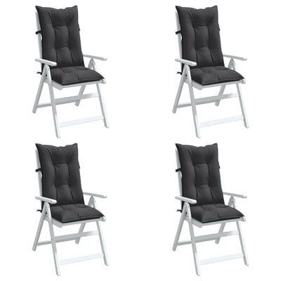 Highback Chair Cushions 4 pcs Melange Anthracite 120x50x7 cm Fabric