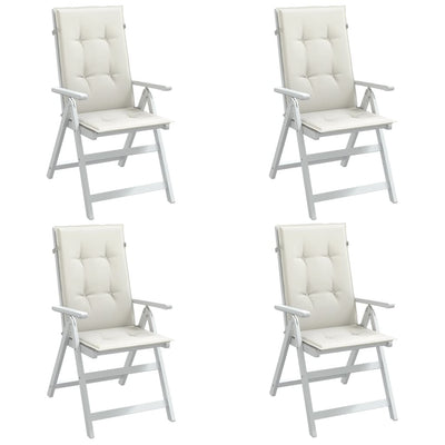 Highback Chair Cushions 4 pcs Melange Cream 120x50x4 cm Fabric