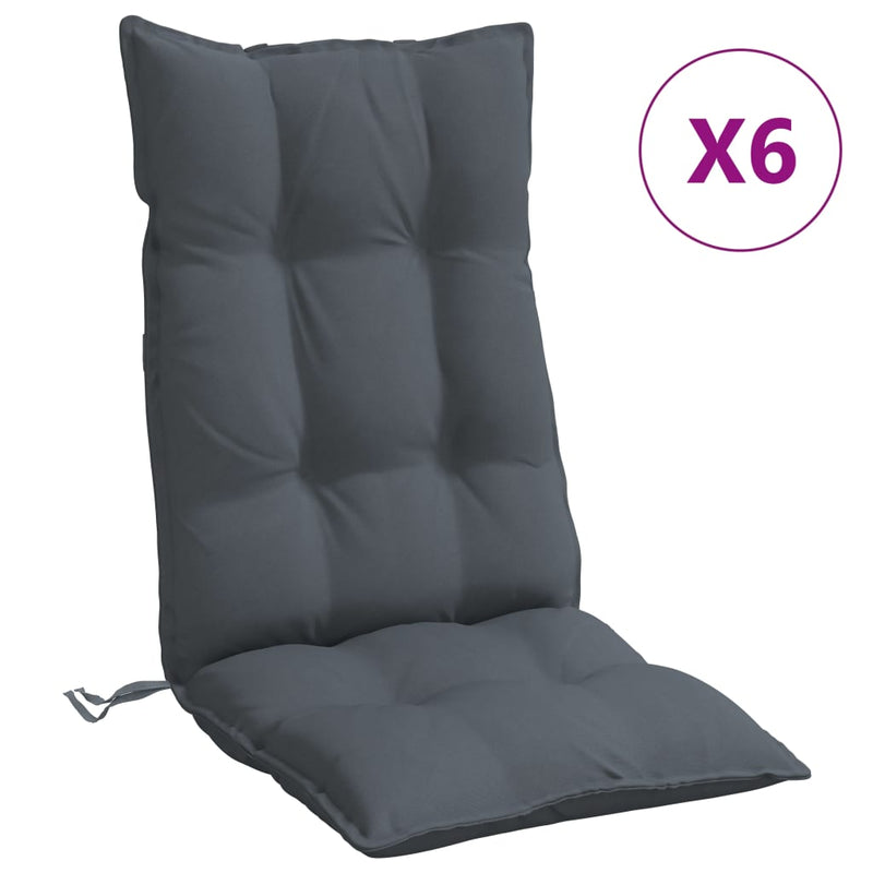 Highback Chair Cushions 6 pcs Anthracite Oxford Fabric Payday Deals