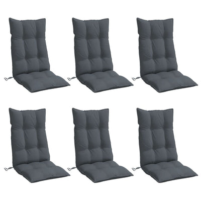 Highback Chair Cushions 6 pcs Anthracite Oxford Fabric Payday Deals