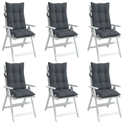 Highback Chair Cushions 6 pcs Anthracite Oxford Fabric Payday Deals