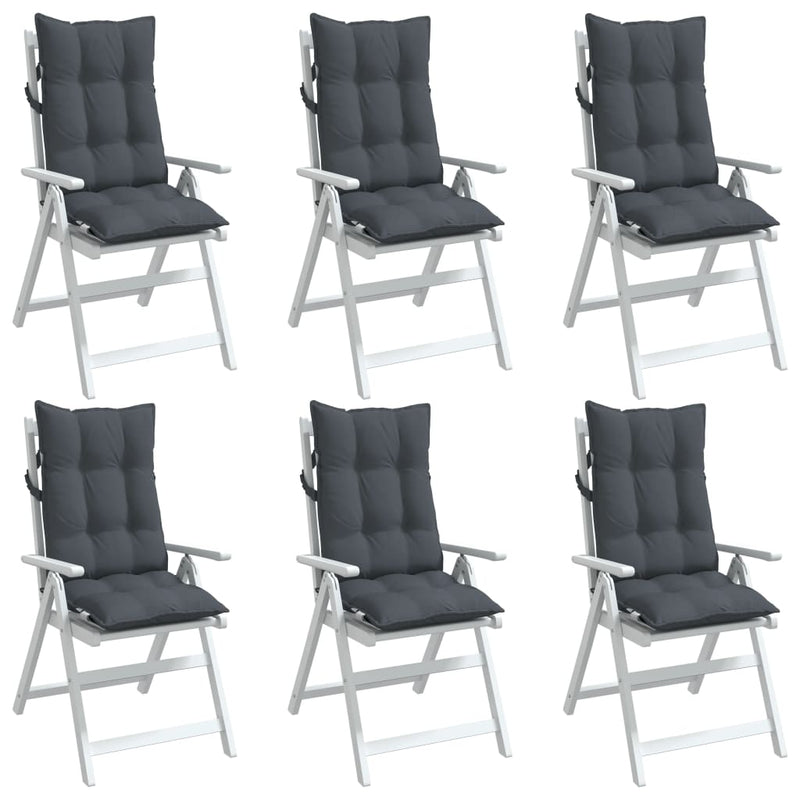 Highback Chair Cushions 6 pcs Anthracite Oxford Fabric Payday Deals