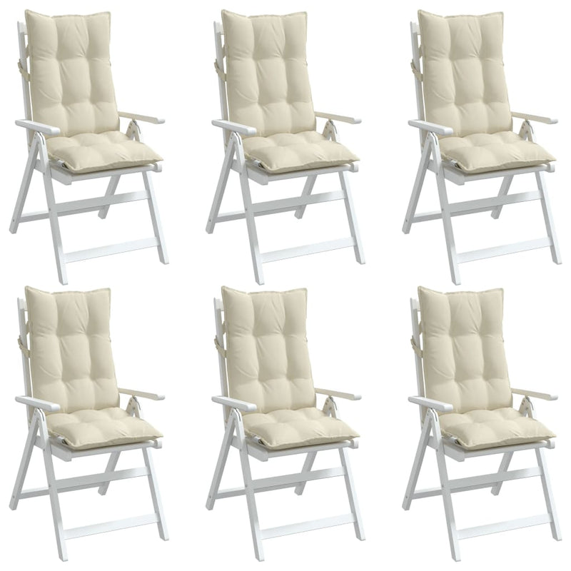 Highback Chair Cushions 6 pcs Cream Oxford Fabric Payday Deals