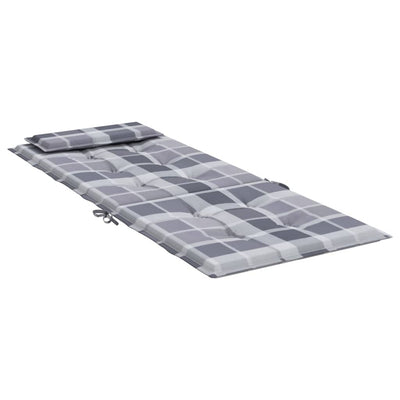Highback Chair Cushions 6 pcs Grey Check Oxford Fabric Payday Deals