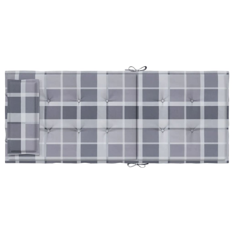 Highback Chair Cushions 6 pcs Grey Check Oxford Fabric Payday Deals