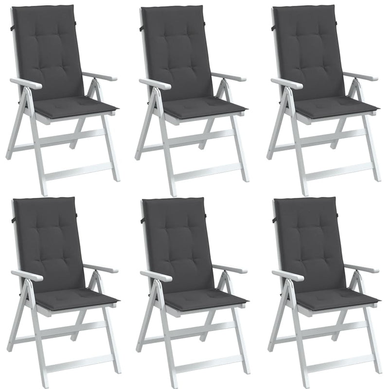 Highback Chair Cushions 6 pcs Melange Anthracite 120x50x4 cm Fabric Payday Deals