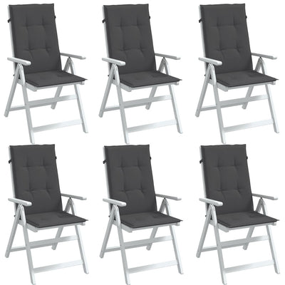 Highback Chair Cushions 6 pcs Melange Anthracite 120x50x4 cm Fabric