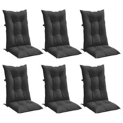 Highback Chair Cushions 6 pcs Melange Anthracite 120x50x7 cm Fabric Payday Deals