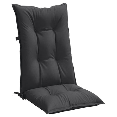 Highback Chair Cushions 6 pcs Melange Anthracite 120x50x7 cm Fabric Payday Deals