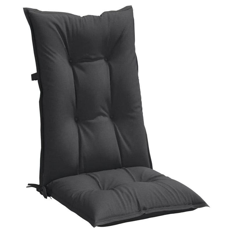 Highback Chair Cushions 6 pcs Melange Anthracite 120x50x7 cm Fabric Payday Deals