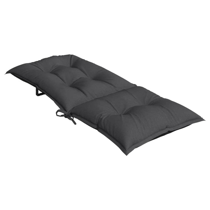 Highback Chair Cushions 6 pcs Melange Anthracite 120x50x7 cm Fabric Payday Deals