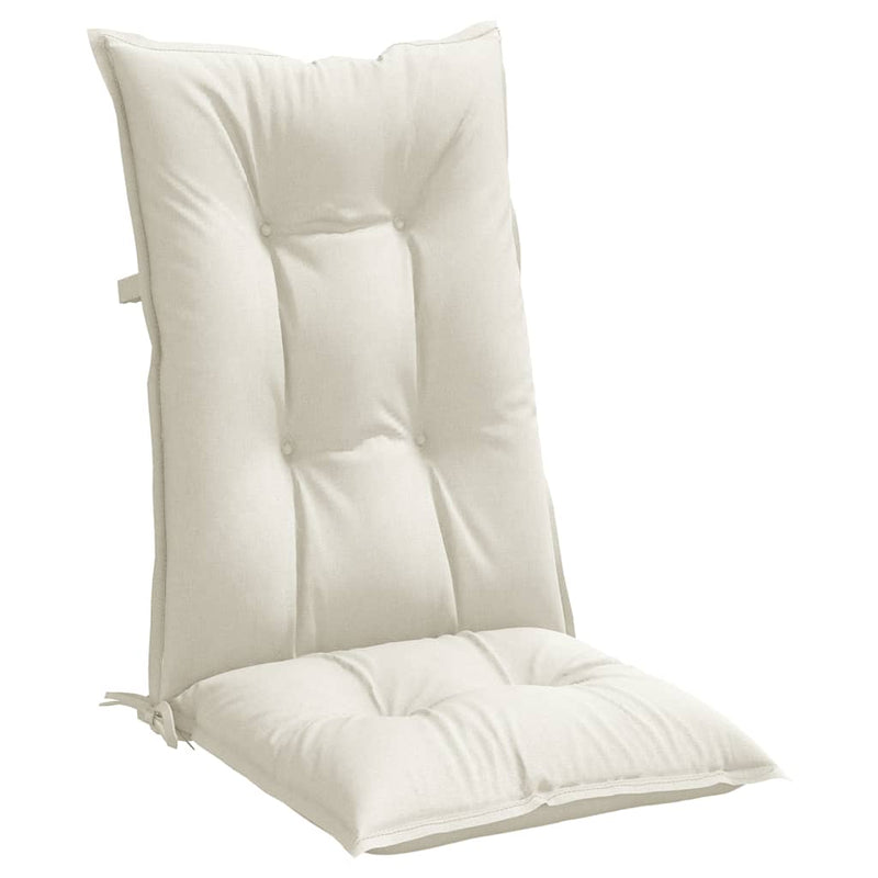 Highback Chair Cushions 6 pcs Melange Cream 120x50x7 cm Fabric Payday Deals