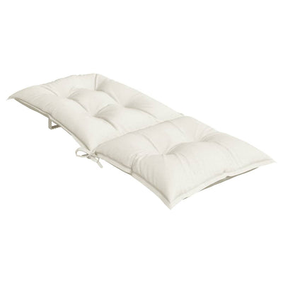 Highback Chair Cushions 6 pcs Melange Cream 120x50x7 cm Fabric Payday Deals