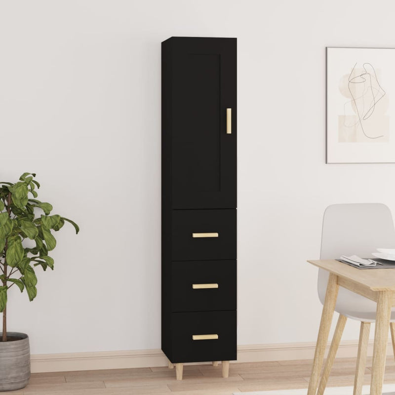 Highboard Black 35x34x180 cm Engineered Wood Payday Deals