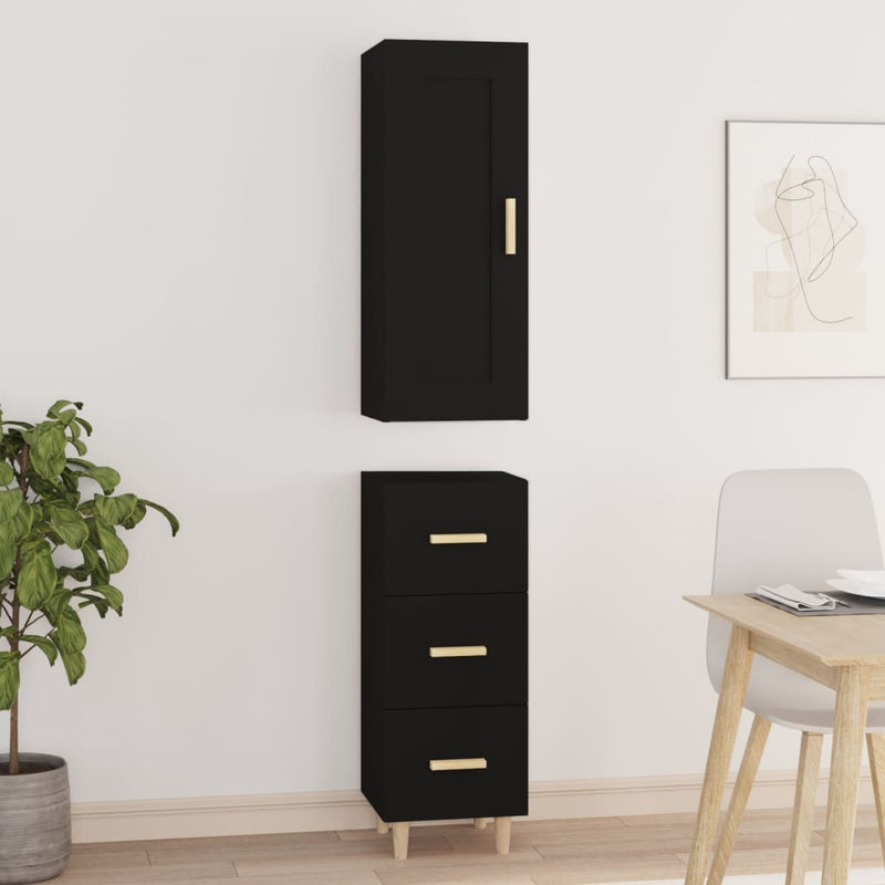 Highboard Black 35x34x180 cm Engineered Wood Payday Deals