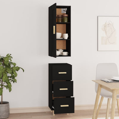 Highboard Black 35x34x180 cm Engineered Wood Payday Deals