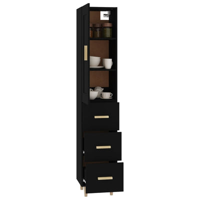 Highboard Black 35x34x180 cm Engineered Wood Payday Deals