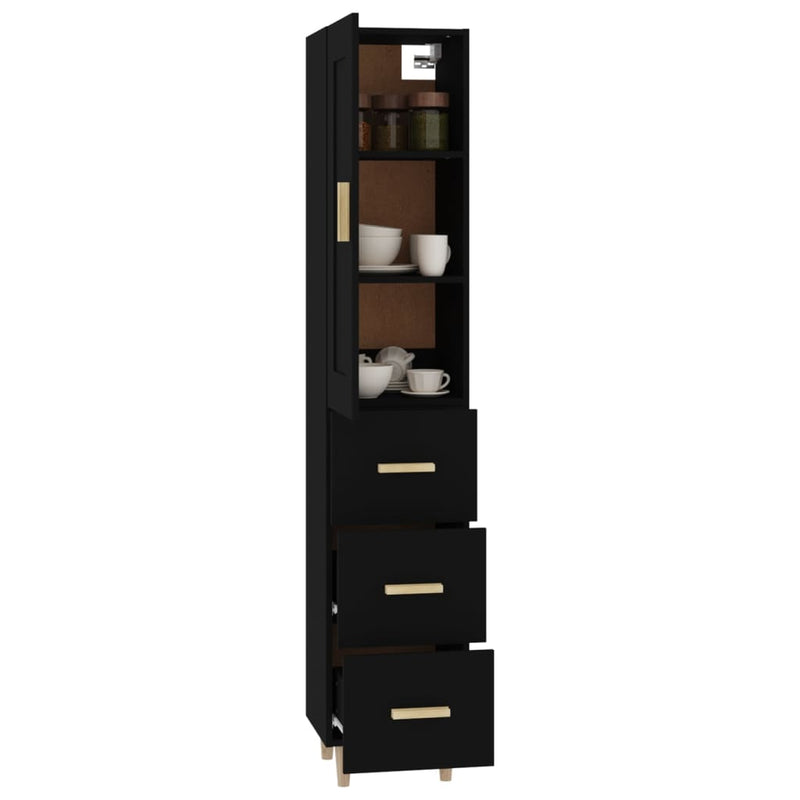 Highboard Black 35x34x180 cm Engineered Wood Payday Deals