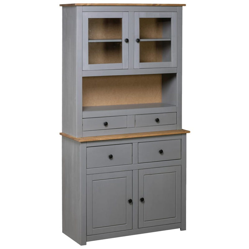 Highboard Grey 93x40.5x180 cm Solid Pine Panama Range Payday Deals