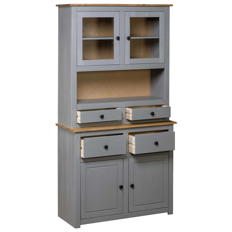 Highboard Grey 93x40.5x180 cm Solid Pine Panama Range Payday Deals