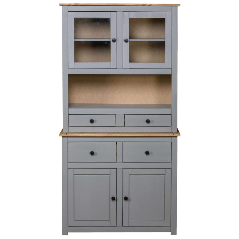 Highboard Grey 93x40.5x180 cm Solid Pine Panama Range Payday Deals