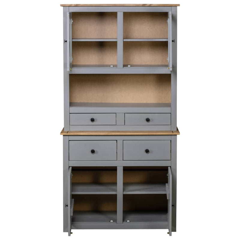 Highboard Grey 93x40.5x180 cm Solid Pine Panama Range Payday Deals