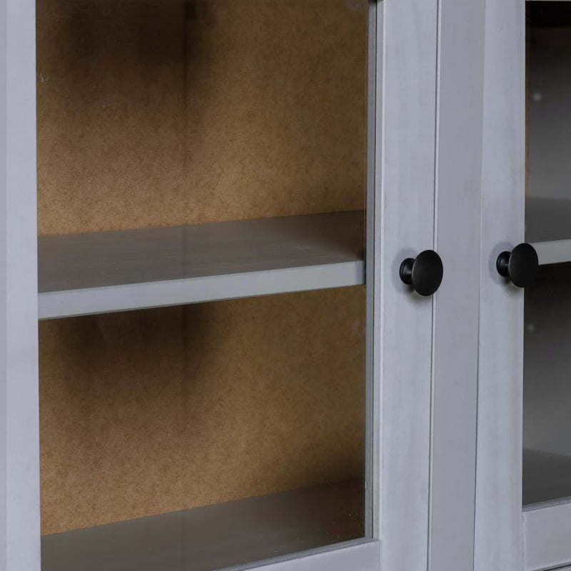 Highboard Grey 93x40.5x180 cm Solid Pine Panama Range Payday Deals