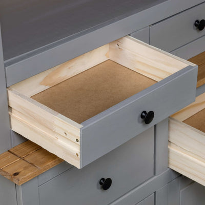 Highboard Grey 93x40.5x180 cm Solid Pine Panama Range Payday Deals