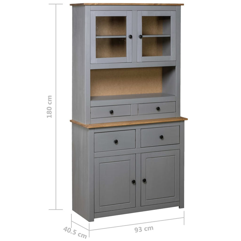 Highboard Grey 93x40.5x180 cm Solid Pine Panama Range Payday Deals