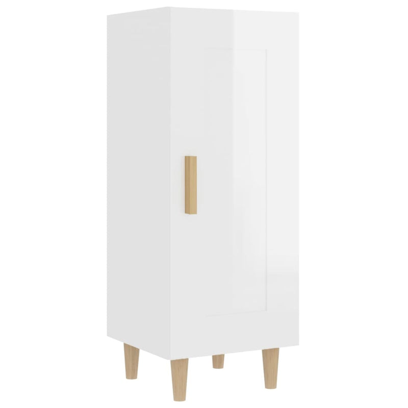 Highboard High Gloss White 34.5x34x180 cm Engineered Wood Payday Deals