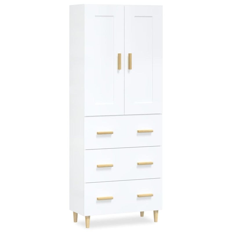 Highboard High Gloss White Engineered Wood Payday Deals