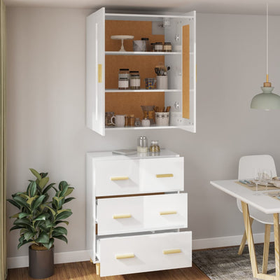 Highboard High Gloss White Engineered Wood Payday Deals