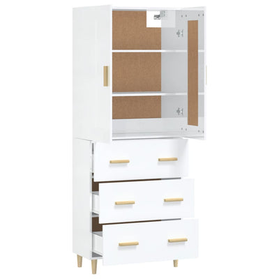 Highboard High Gloss White Engineered Wood Payday Deals