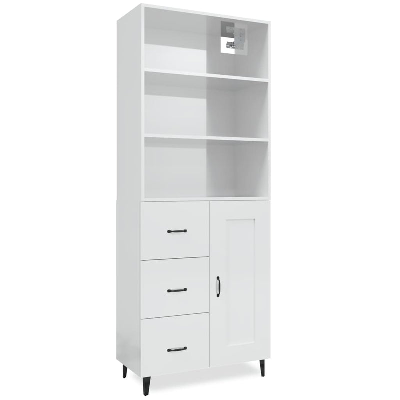 Highboard High Gloss White Engineered Wood Payday Deals