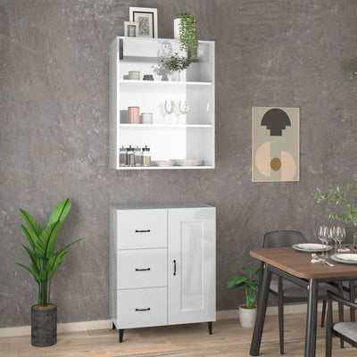 Highboard High Gloss White Engineered Wood Payday Deals