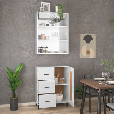 Highboard High Gloss White Engineered Wood Payday Deals