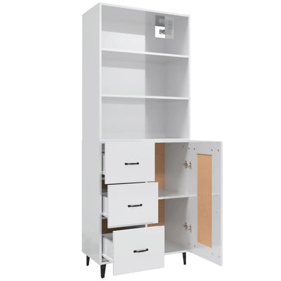 Highboard High Gloss White Engineered Wood Payday Deals