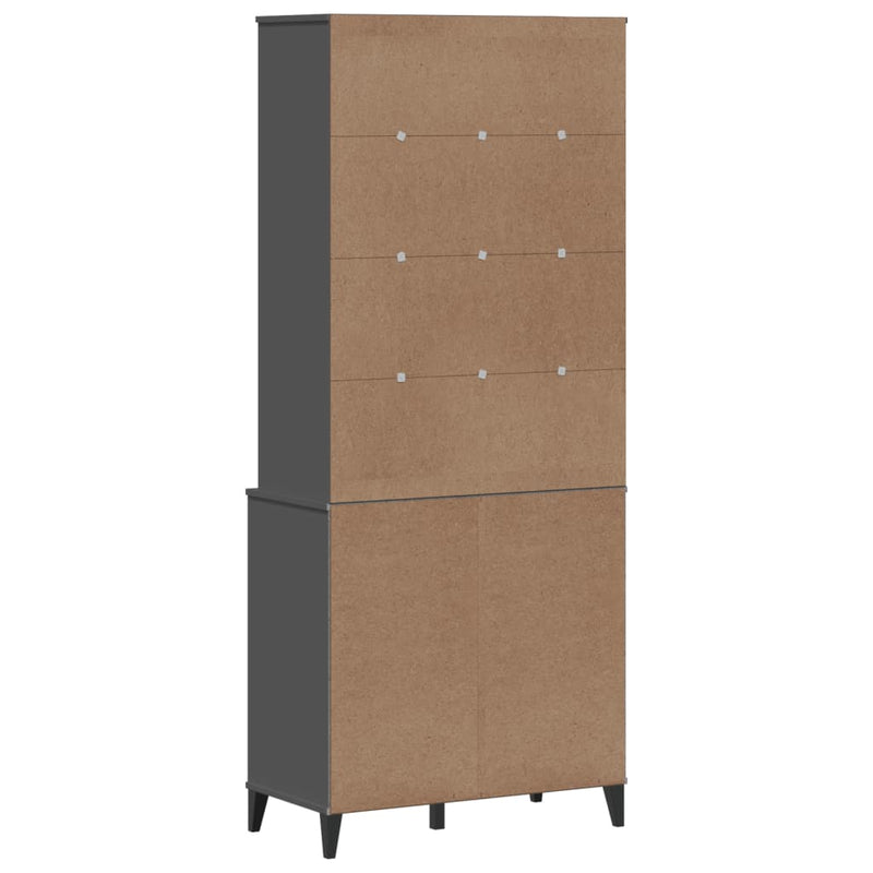 Highboard VIKEN Anthracite Grey 80x40x190 cm Solid Wood Pine Payday Deals