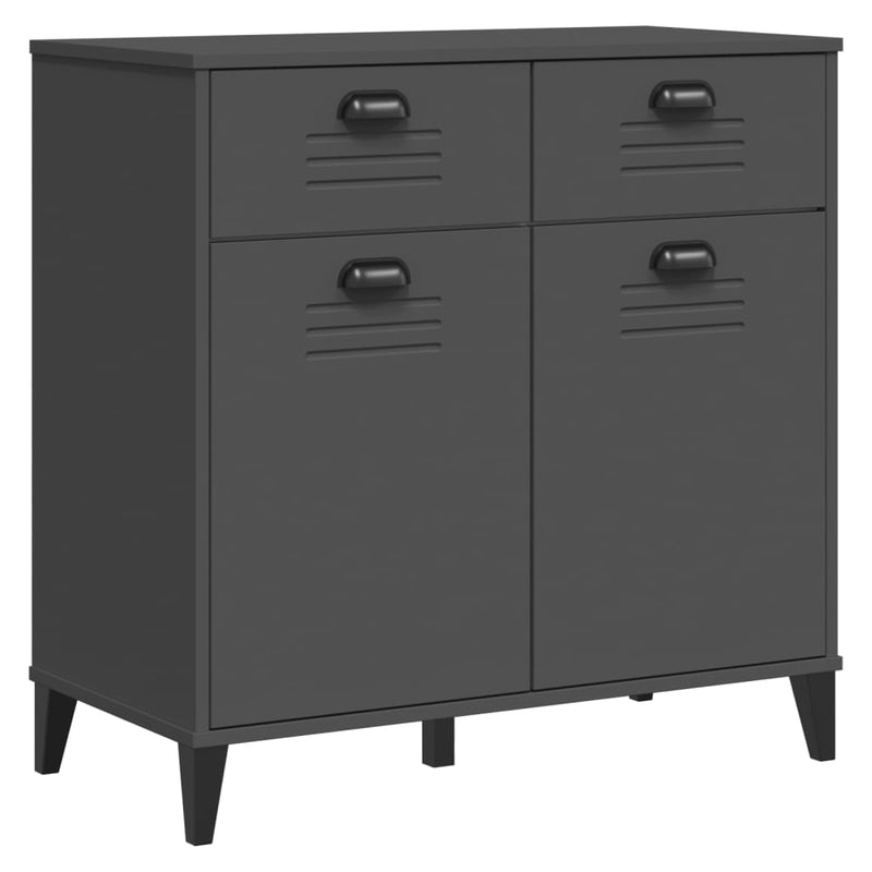 Highboard VIKEN Anthracite Grey 80x40x190 cm Solid Wood Pine Payday Deals