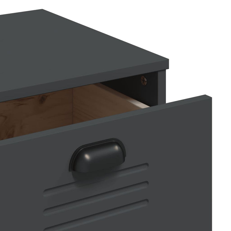 Highboard VIKEN Anthracite Grey 80x40x190 cm Solid Wood Pine Payday Deals