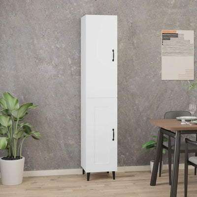 Highboard White 34.5x34x180 cm Engineered Wood