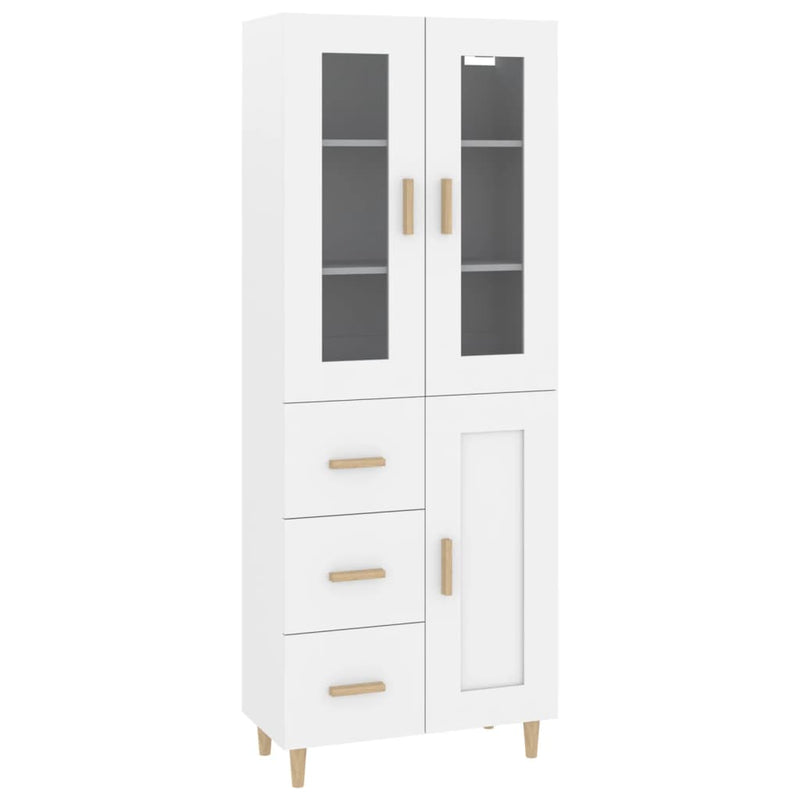 Highboard White 69.5x34x180 cm Engineered Wood Payday Deals