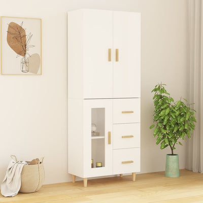 Highboard White 69.5x34x180 cm Engineered Wood Payday Deals